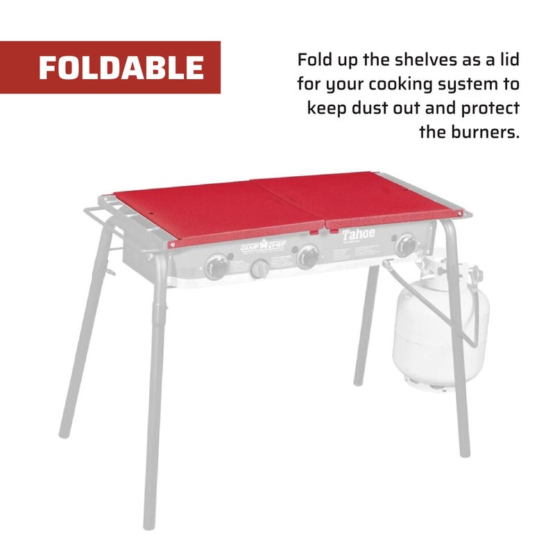 Camp Chef Folding Side Shelves LS60P - Fits Two Burner Stove Models EX60LW, EX60LWC, EX60P, EX60PP, EX60LWF, EX90LW, EX170LW, EX280LW, YK60LW, YK60LWC12, DB60D, CT32LW, EX60B, EX90LWB - Image 4